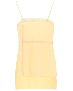 Chloé Lace-Trim High-Low Camisole - Yellow