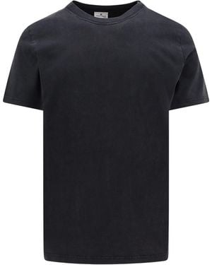 Courreges Courrèges Logo Embroidered Crewneck T-Shirt - Black