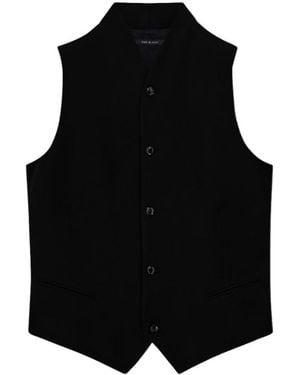 Giorgio Armani Velvet Button-Up Waistcoat - Black