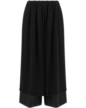 Comme des Garçons Comme Des Garçons Layered Wide-Leg Trousers - Black