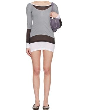 GIMAGUAS Gemma Long-Sleeve Button Mini Dress - Grey