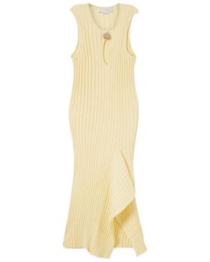 Stella McCartney Sleeveless Ribbed-Knit Midi Dress - Metallic