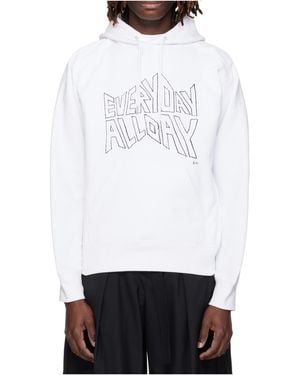 Sacai X Geoff Series Printed Hoodies - White