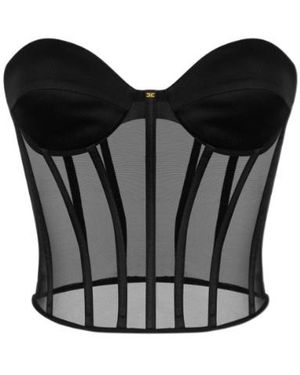 Elisabetta Franchi Sleeveless Bustier Top - Black