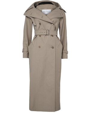 Max Mara Long Belted Trench Coat - Gray