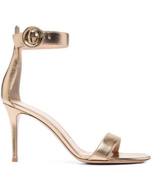 Gianvito Rossi Portofino Ankle-Strap Sandals - Metallic