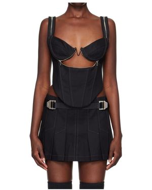 Dion Lee Paneled Zipped Bustier Top - Black