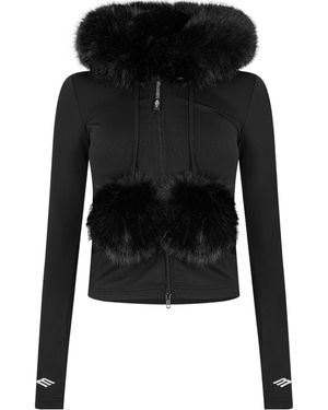 Balenciaga Stylish Hooded Coat - Black