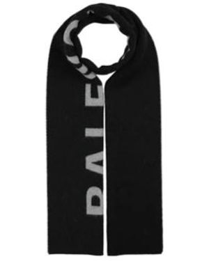 Balenciaga Reversible Knit Long Scarf - Black