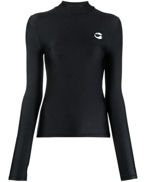 Coperni Logo Printed Collar Top - Black