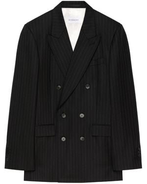 Givenchy Striped Double Breasted Jacket - Black