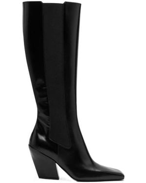 Prada Heeled Square Toe Boots - Black