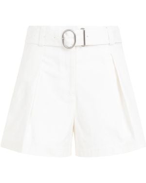 Jil Sander Mid-Waisted Belted Shorts - White
