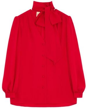 Valentino Georgette Blouse - Red