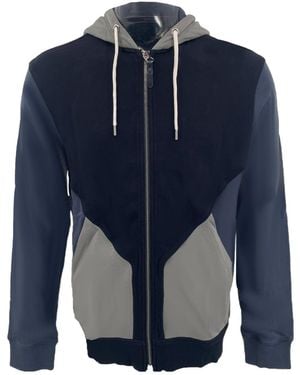 Armani Jeans Hoded Zipper Casual Jacket - Blue