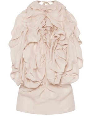 Maison Margiela Ruffled Open Back Top - Natural