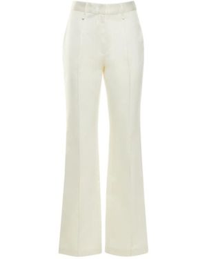 ROTATE BIRGER CHRISTENSEN Robyn Twill Straight Leg Casual Trousers - White