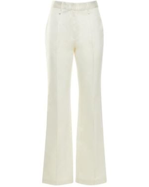 ROTATE BIRGER CHRISTENSEN Robyn Twill Straight Leg Casual Trousers - White