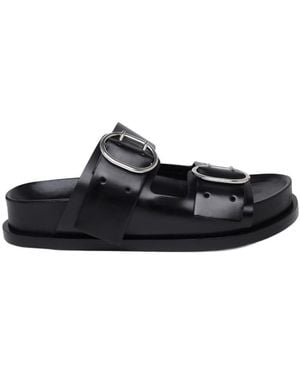 Jil Sander Buckle-Fastened Slip-On Sandals - Black