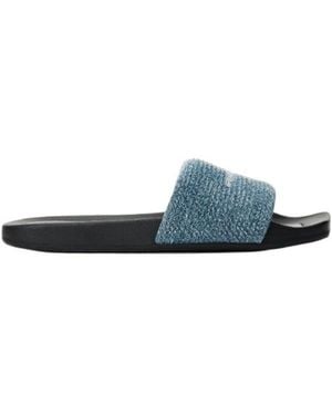 Alexander Wang Aw Logo Pool Sandals - Blue