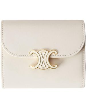 Celine Small Flap Wallet Triomphe - White