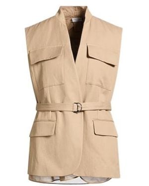 Brunello Cucinelli Minimal Solid Waistcoat - Natural
