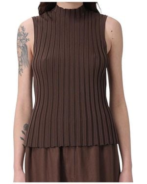 Weekend by Maxmara Wkdbautta Sleeveless Knitted Top - Brown