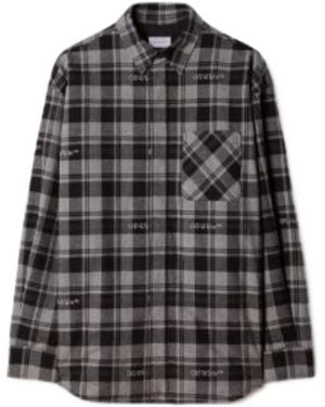 Off-White c/o Virgil Abloh Checked Long-Sleeved Shirt - Black