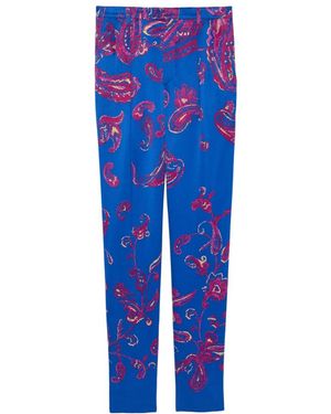 Saint Laurent Paisley-Print Tailored Trousers - Blue