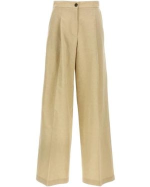 Yves Salomon Pleated Front Casual Pants - Natural