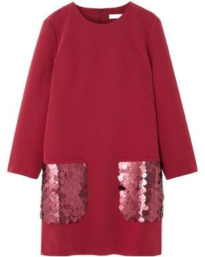 JOSEPH Round Neck Dress - Red