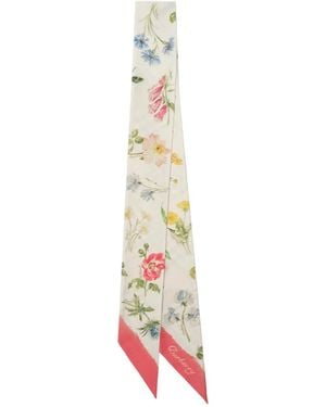 Burberry Skinny Blooms Of Britain Silk Scarf - White