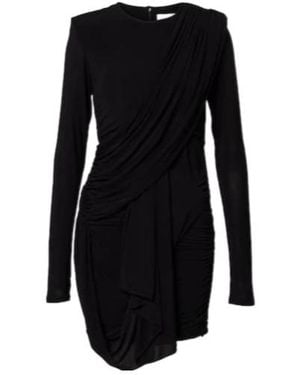 Isabel Marant Georgia Draped Gathered Jersey Minidress - Black