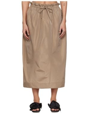 Simone Rocha Gathered Waist Tulip Elastic Waist Midi Skirt - Natural