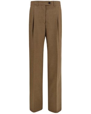 Prada Casual Trousers With Belt Loops - Natural