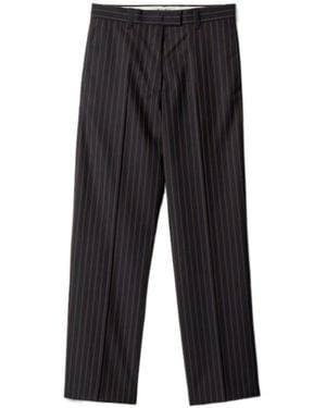 Miu Miu Wool Pinstripe Pants - Black