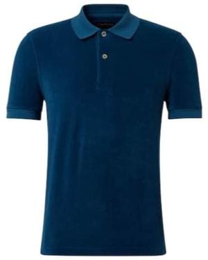 Tom Ford Cotton-Blend Velvet Polo Shirt - Blue