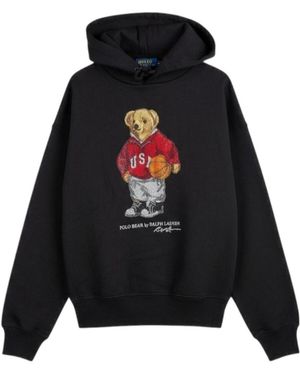 Ralph Lauren Polo Bear Printed Hoodie - Black
