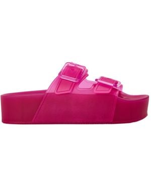 Balenciaga Buckle Platform Slippers - Pink