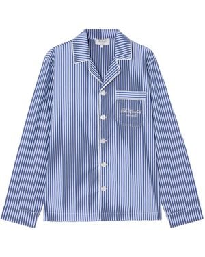Sporty & Rich Embroidered Striped Shirt - Blue