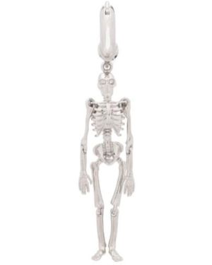 McQueen Skeleton-Pendant Hoop Earrings - White