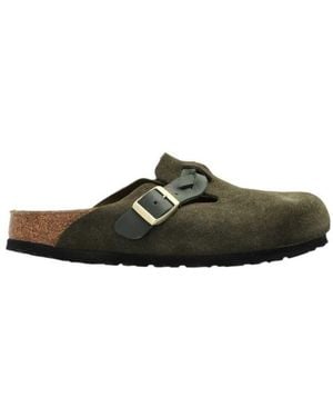 Birkenstock Boston Braided Slippers - Green