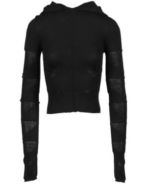 Rick Owens Maglia Hooded Top - Black