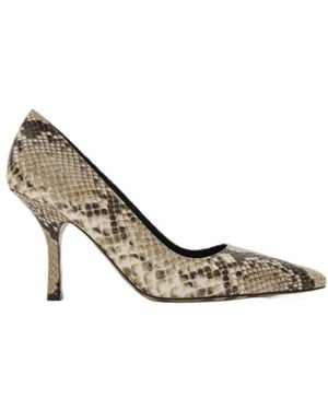 Burberry Python-Print Leather Dame High Court Shoes - Metallic