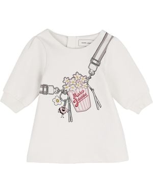 Marc Jacobs Graphic-Print Long-Sleeve Cotton Dress - White