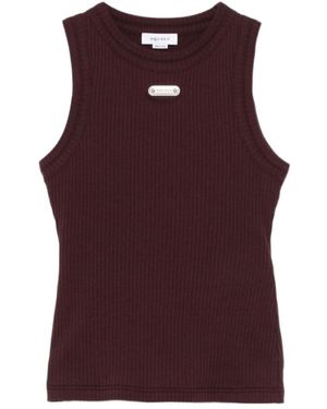 McQueen Logo-Plaque Ribbed Tank Top - Purple