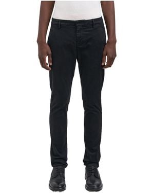 Dondup Tapered-Fit Casual Pants With Zip Details - Black