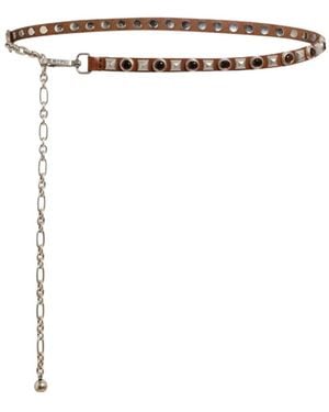 Etro Studded Embellished Chained Belt - White