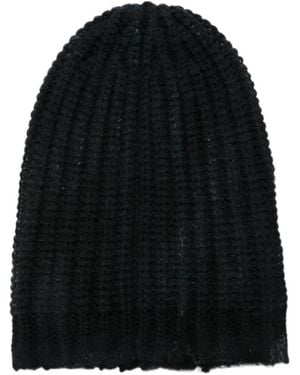 Avant Toi Ribbed-Knit Beanie Hat - Black