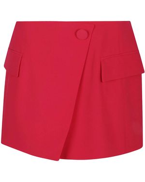Balmain Asymetric Mini Skirt - Red